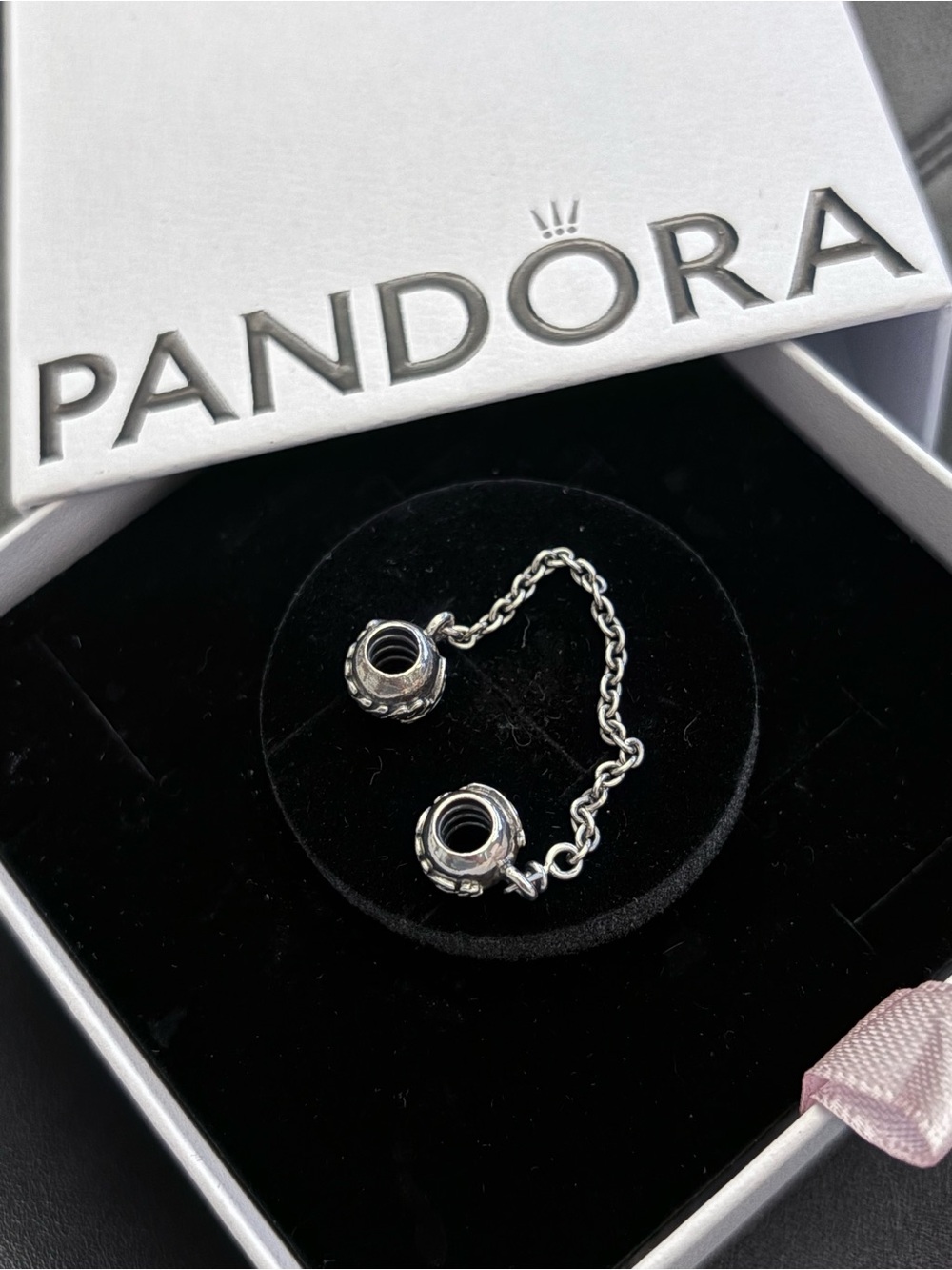 Pandora Silver Safety Chain with Decorative Accents - Silver